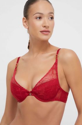 Chantelle sutien culoarea rosu, dantela, neted