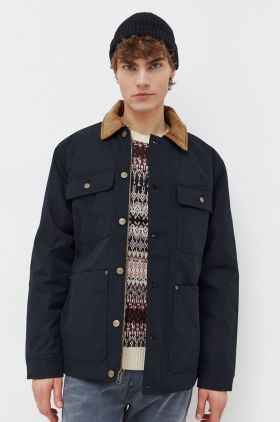 Hollister Co. geaca barbati, culoarea negru, de tranzitie