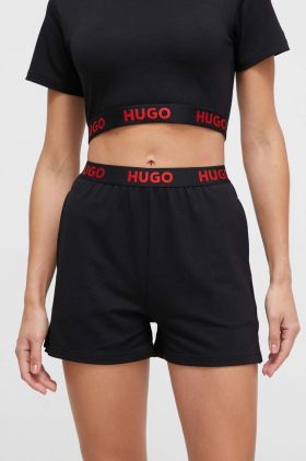 HUGO pantaloni scurți de pijama femei, culoarea negru 50490600