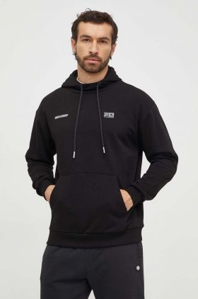 Fila bluza VR46 barbati, culoarea negru, cu glugă, cu imprimeu