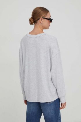 Abercrombie & Fitch longsleeve femei, culoarea gri