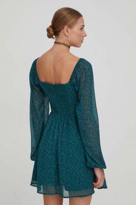 Hollister Co. rochie culoarea verde, mini, evazati