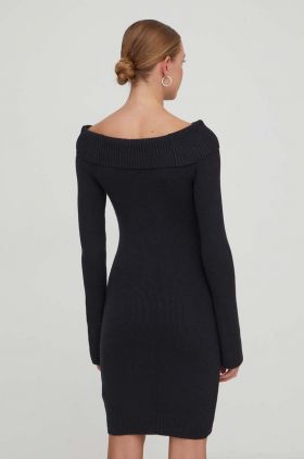 Hollister Co. rochie culoarea negru, mini, mulata