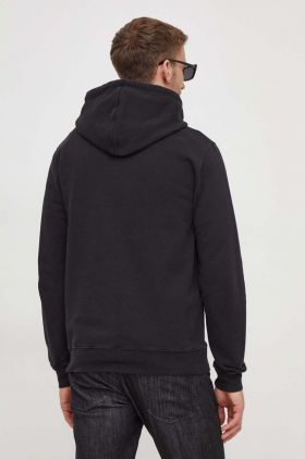 Pepe Jeans hanorac de bumbac Dave Hoodie barbati, culoarea negru, cu glugă, cu imprimeu