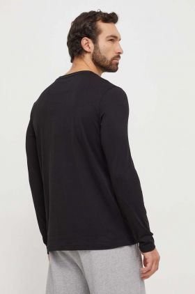 BOSS Green longsleeve din bumbac culoarea negru, cu imprimeu 50506345