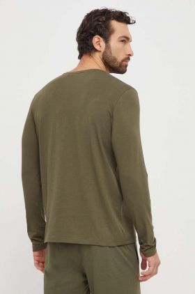 BOSS longsleeve bărbați, culoarea verde, uni 50515389