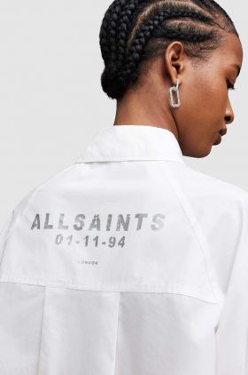 AllSaints camasa din bumbac Evie femei, culoarea alb, cu guler clasic, relaxed