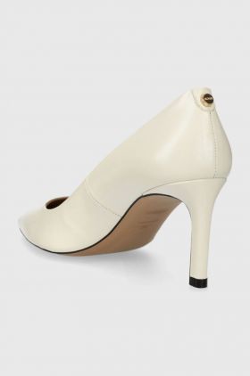 BOSS stilettos de piele Janet culoarea alb, 50498836