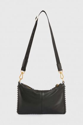 AllSaints poseta de piele Eve culoarea negru