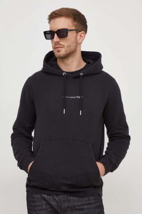 Pepe Jeans hanorac de bumbac Dave Hoodie barbati, culoarea negru, cu glugă, cu imprimeu