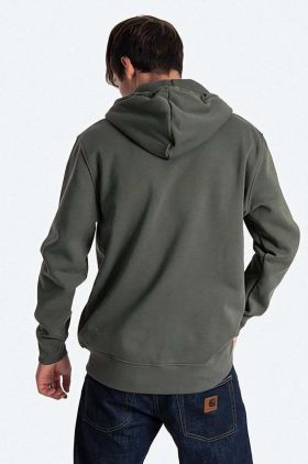 Alpha Industries bluză Basic Zip Hoody bărbați, culoarea verde, cu glugă, uni 118342.142-green