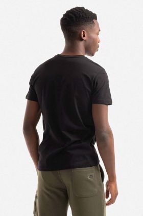 Alpha Industries tricou din bumbac Basic T-Shirt culoarea negru, cu imprimeu 100501.03-black