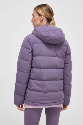 adidas geaca de puf femei, culoarea violet, de iarna