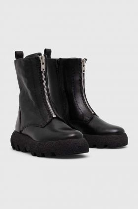 Medicine cizme de piele femei, culoarea negru, cu platforma