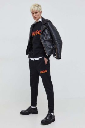 HUGO cămașă din bumbac bărbați, culoarea alb, cu guler clasic, slim 50508268