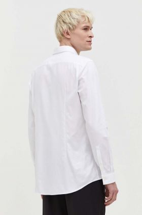 HUGO cămașă din bumbac bărbați, culoarea alb, cu guler clasic, slim 50508324