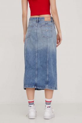 Tommy Jeans fustă din denim midi, creion DW0DW17218