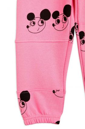 Mini Rodini pantaloni de trening din bumbac pentru copii culoarea roz, modelator