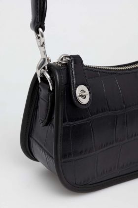 Coach poseta de piele culoarea negru