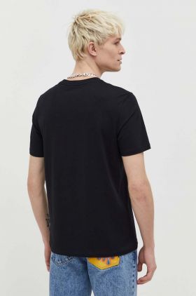 HUGO tricou din bumbac bărbați, culoarea negru, cu imprimeu 50504936