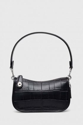 Coach poseta de piele culoarea negru