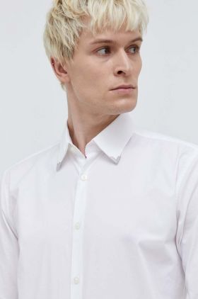 HUGO cămașă bărbați, culoarea alb, cu guler clasic, regular 50508633