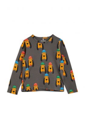 Mini Rodini longsleeve copii culoarea gri, modelator