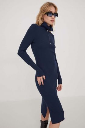 Tommy Jeans rochie culoarea bleumarin, mini, mulată DW0DW17259