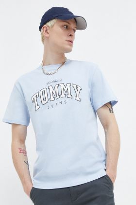 Tommy Jeans tricou din bumbac bărbați, cu imprimeu DM0DM18287