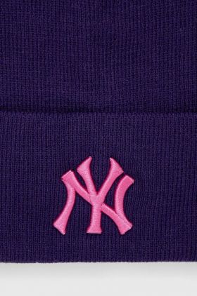 47brand caciula MLB New York Yankees culoarea violet, din tricot gros