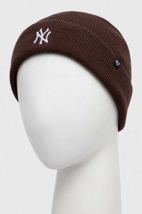 47brand caciula New York Yankees Randle culoarea maro, din tricot gros