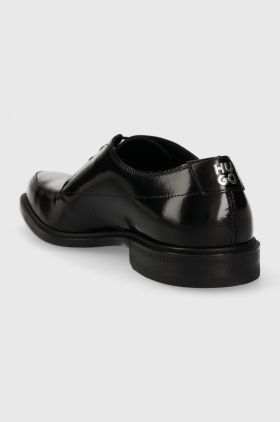 HUGO pantofi de piele Kerr barbati, culoarea negru, 50512716