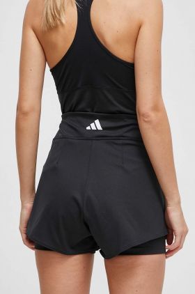 adidas Performance pantaloni scurți de antrenament Tennis Match culoarea negru, uni, high waist HZ4298