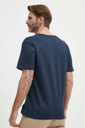 Pepe Jeans tricou din bumbac Eggo barbati, culoarea albastru marin, cu imprimeu