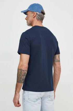 Pepe Jeans tricou din bumbac Connor barbati, culoarea albastru marin, neted