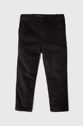 United Colors of Benetton pantaloni copii culoarea negru, neted