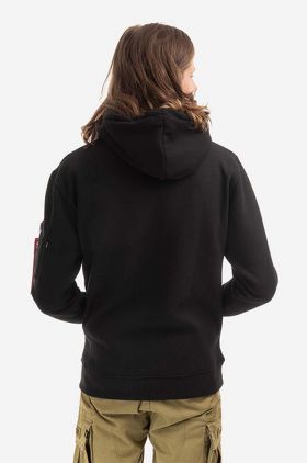 Alpha Industries bluză bărbați, culoarea negru, cu glugă, uni 108338.03-black