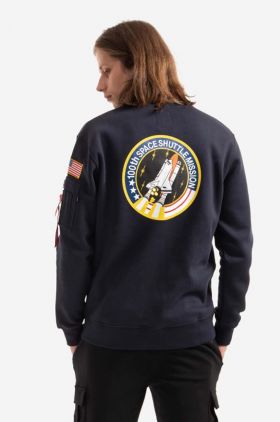 Alpha Industries bluză bluză Space Shuttle Sweater bărbați, culoarea bleumarin, cu imprimeu 178307.07-navy