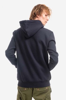 Alpha Industries bluză Basic Hoody bărbați, culoarea bleumarin, cu glugă, cu imprimeu 178312.07-navy