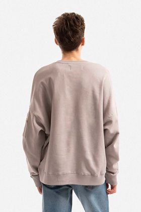 Alpha Industries hanorac de bumbac bărbați, culoarea gri, uni 118317.643-grey