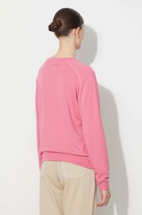 Alpha Industries bluză New Basic Sweater Wmn bărbați, culoarea roz, cu imprimeu 196031.49-pink