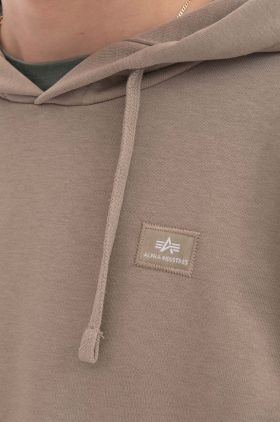 Alpha Industries bluză X-Fit Hoody 158321 679 bărbați, culoarea maro, cu glugă, uni 158321.679-brown