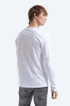 Alpha Industries longsleeve din bumbac Basic culoarea alb, cu imprimeu 198517.09-white