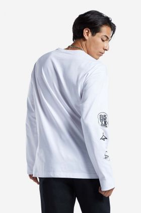 Reebok Classic longsleeve din bumbac Skateboard longsleeve Tee HT8175 culoarea alb, cu imprimeu HT8175-white