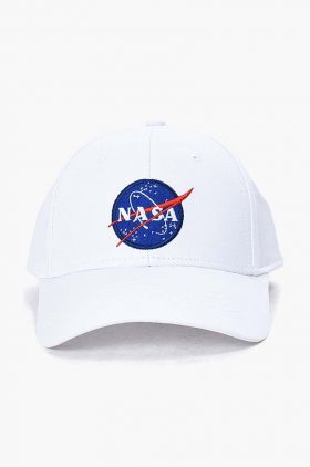 Alpha Industries șapcă de baseball din bumbac NASA Cap culoarea alb, cu imprimeu 186903.09-white