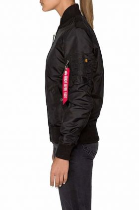 Alpha Industries geacă bomber Kurtka Alpha Industries MA-1 TT 141041 03 femei, culoarea negru, de tranziție 141041.03-black