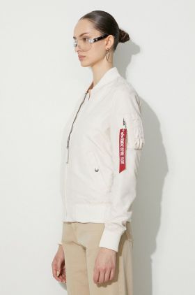 Alpha Industries geacă bomber MA-1 TT femei, culoarea bej, de tranziție 141041.578-white