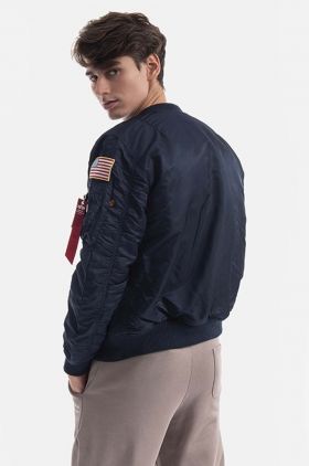 Alpha Industries geacă bomber MA-1 VF NASA LP bărbați, culoarea bleumarin, de tranziție 166107LP.07-navy