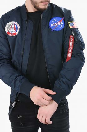 Alpha Industries geacă bomber cu două fețe MA-1 TT NASA Reviersible II bărbați, culoarea bleumarin, de tranziție 186101.07-navy