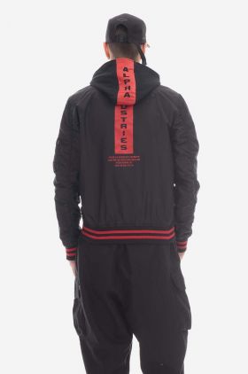 Alpha Industries geacă MA-1 TT Hood Defense 126108 03 bărbați, culoarea negru, de tranziție 126108.03-black